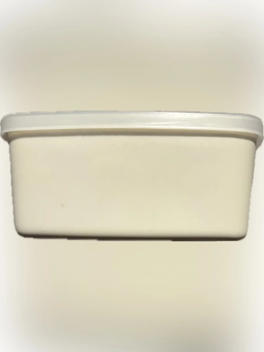 Vintage Tupperware Rectangle Container With Lid in Almond Modular Storage